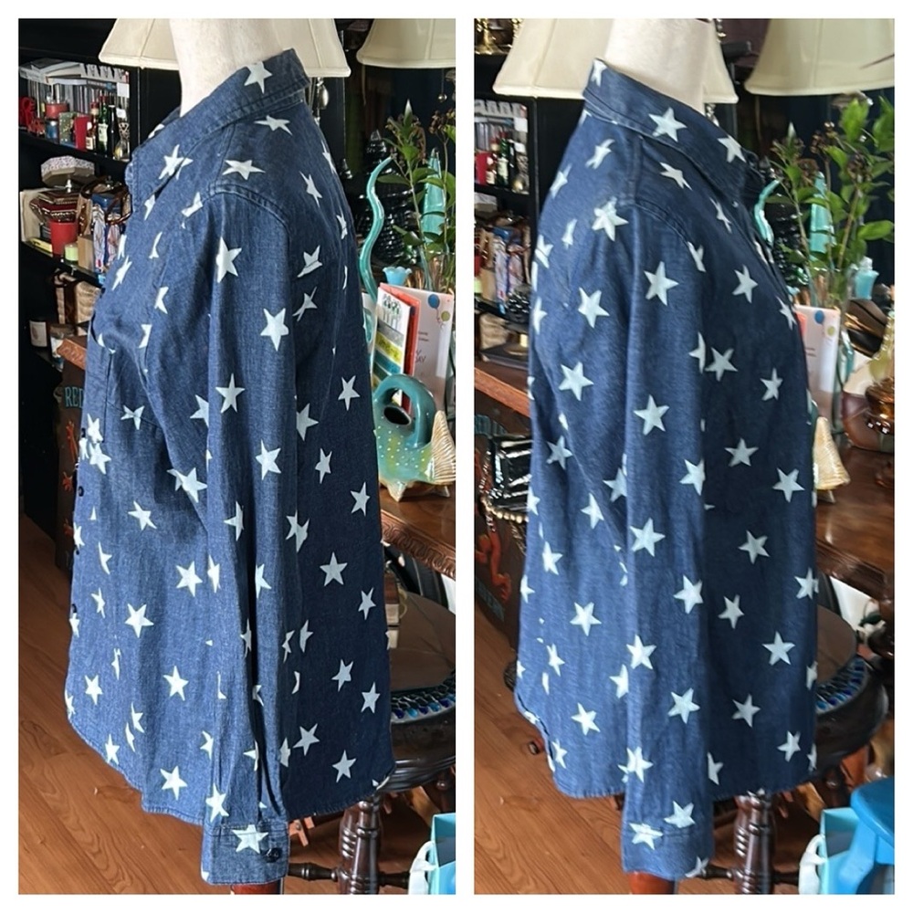 Blue & White Stars Denim Shirt - Picture 5 of 15